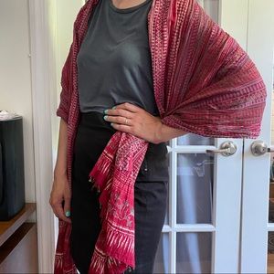 Batik Scarf — shawl with beading